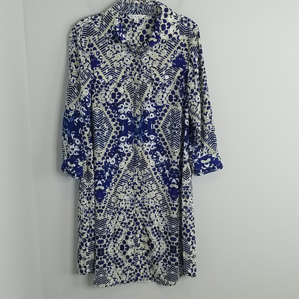 Cabi #422 Royal blue Jewel shirt dress Medium